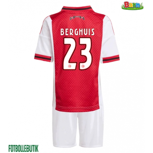 Ajax Steven Berghuis #23 Hemmaställ Barn 2025-26 Kortärmad (+ Korta byxor)